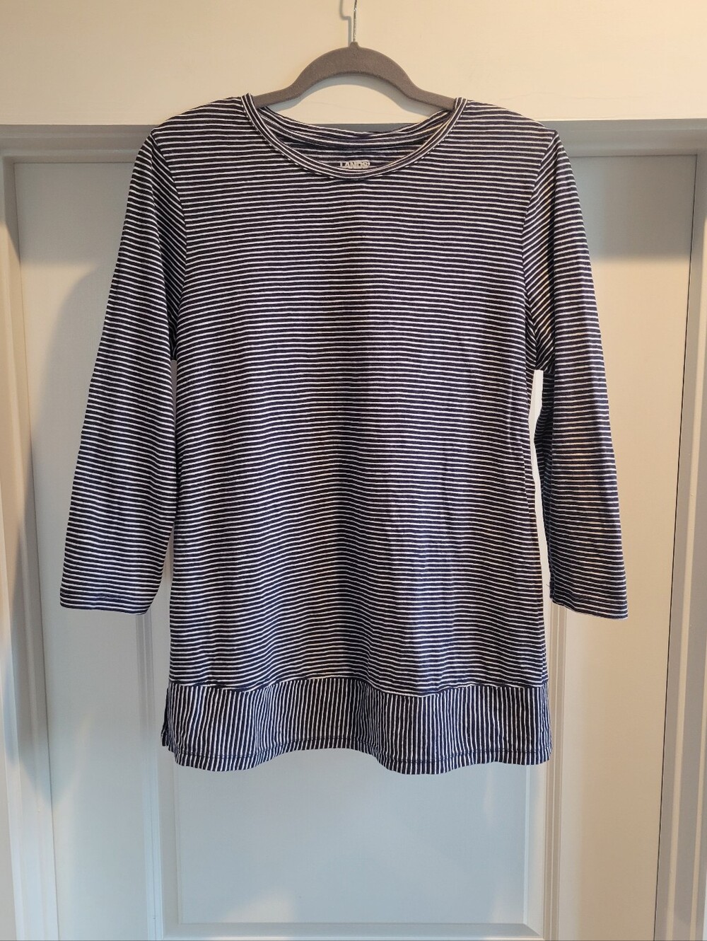 Lands End Navy & White Striped Tunic Top